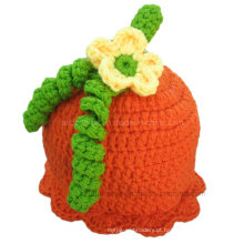 Chapéu do bebê crochet padrão de abóbora mão malha chapéu quente cap